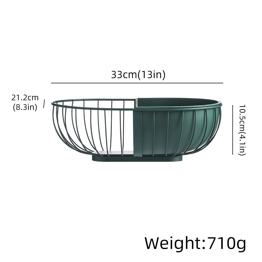 Metal Hollowed Out Fruit Vegetable Snack Tray Bowl Basket