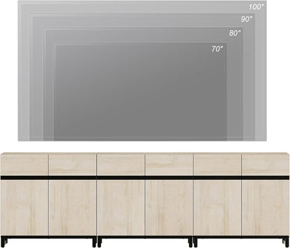 Modern TV Stand for Tvs up to 110 Inch, 3 in 1 Wood Entertainment