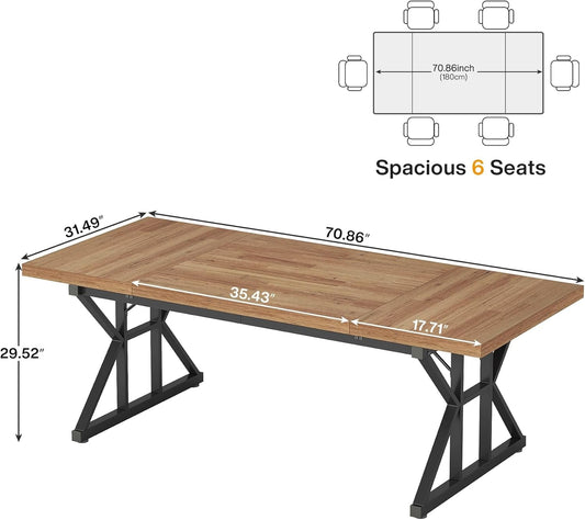 70.8-Inch Executive Desk, Large Computer Office Desk Workstation,