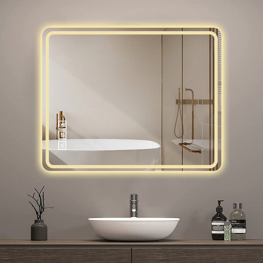 40x32 Inch LED Bathroom Mirror Vanity Mirrors with Front Lights Wall