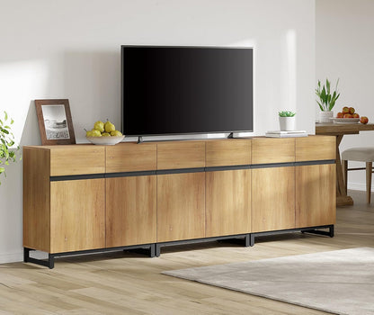 Modern TV Stand for Tvs up to 110 Inch, 3 in 1 Wood Entertainment