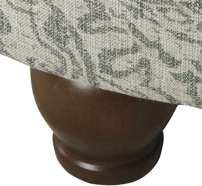 Gray Floral Storage Ottoman for Home Decor