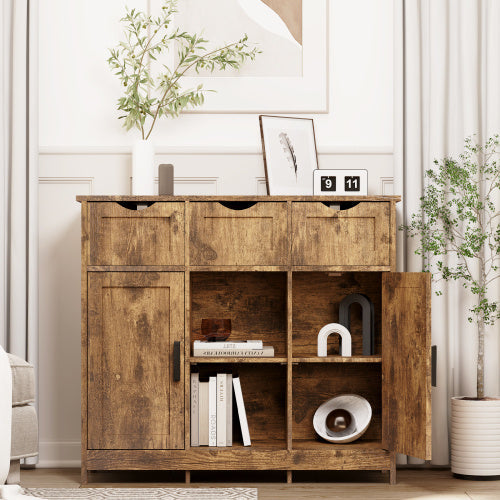 Storage Cabinets,Wooden Floor Cabinet,with Drawers And Shelves Storage