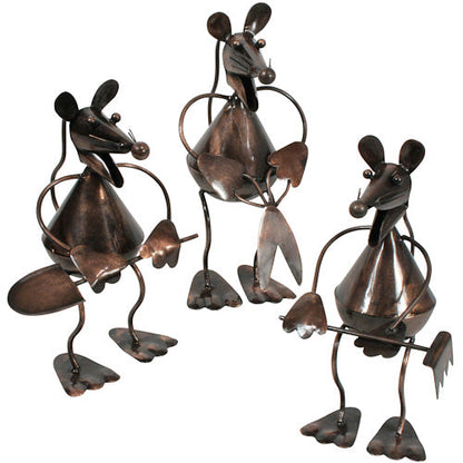 Metal Mouse Sculpture w/ Shovel