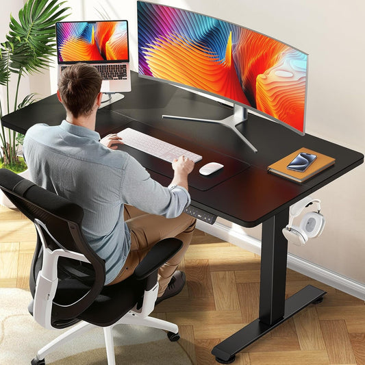 47.2 Inch Electric Standing Desk, Height Adjustable Sit Stand Up, Wood