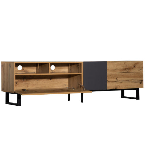 Modern TV Stand For 80'' TV With Double Storage Space, Media Console