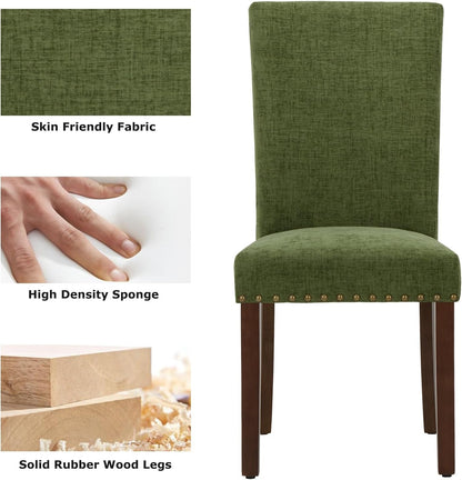 Upholstered Parsons Dining Chairs Set of 4, Fabric Dining Room Kitchen