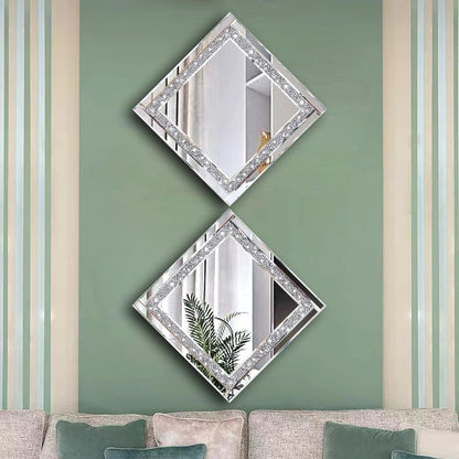 Crystal Crush Diamond Silver Mirror 2Pcs