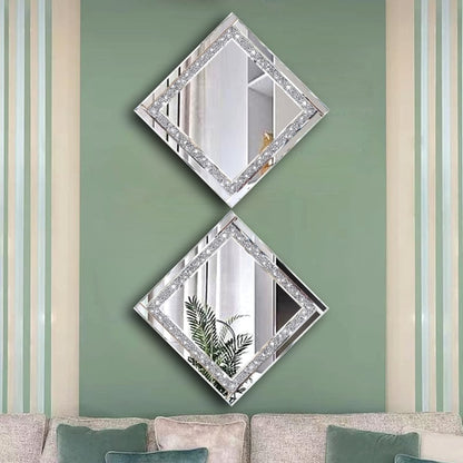 Crystal Crush Diamond Silver Mirror 2Pcs