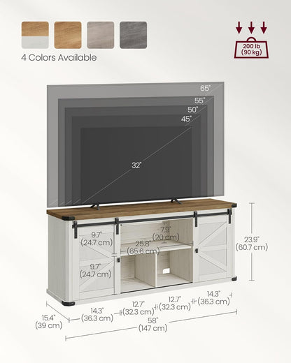 TV Stand for Tvs up to 65 Inches, Farmhouse Entertainment Center with