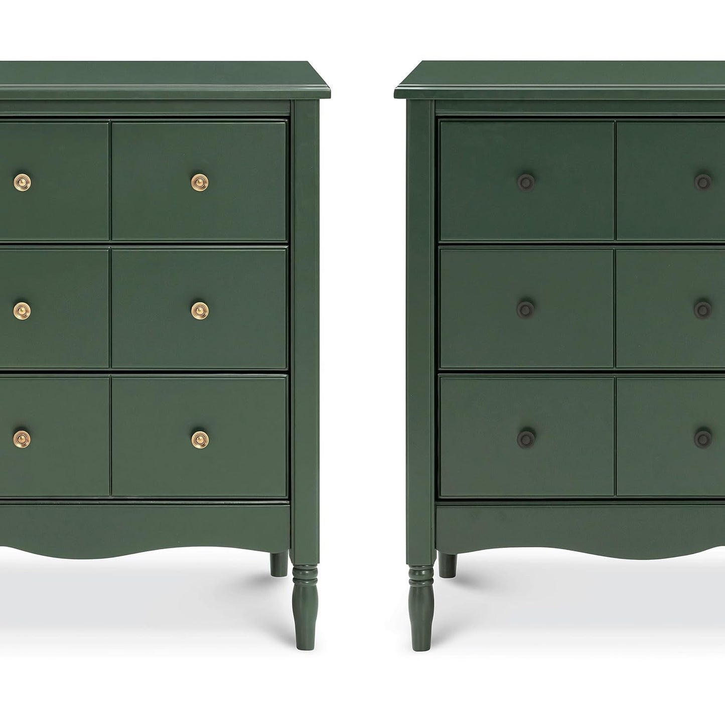 Liberty 6-Drawer Assembled Dresser in Forest Green | 2 Sets of Knobs