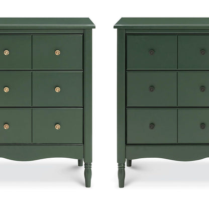 Liberty 6-Drawer Assembled Dresser in Forest Green | 2 Sets of Knobs