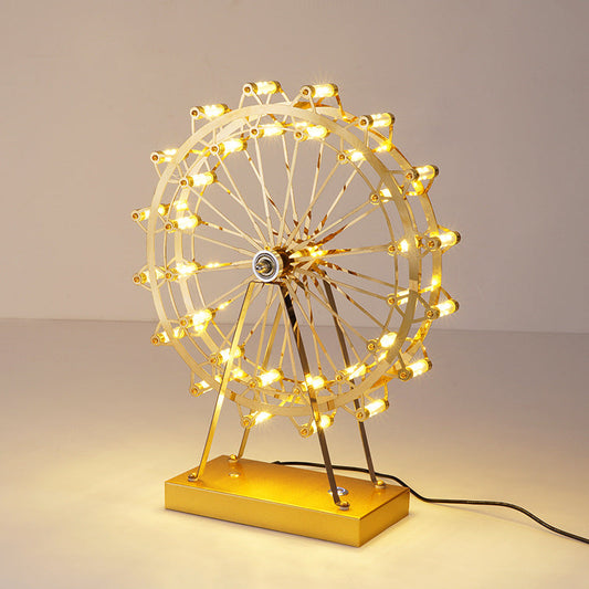 Rotating Wheel Night Light Bedside Decor Ambient Bedroom Illumination