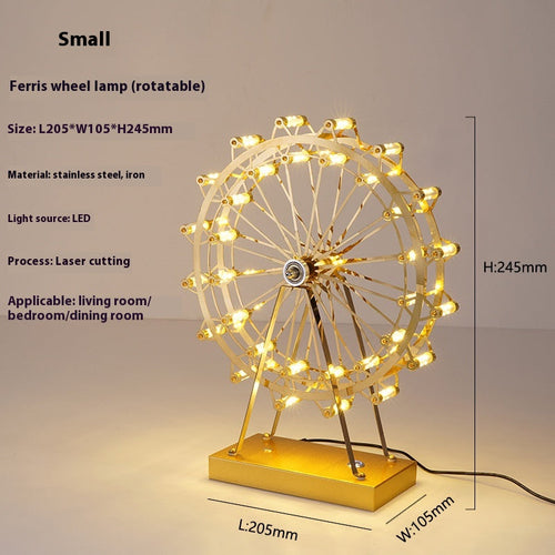 Rotating Wheel Night Light Bedside Decor Ambient Bedroom Illumination