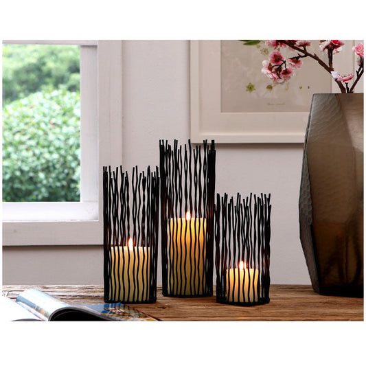 Forged Metal Angular Candle Stand