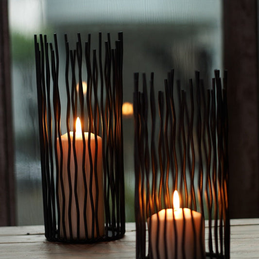 Forged Metal Angular Candle Stand