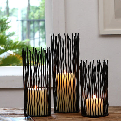 Forged Metal Angular Candle Stand