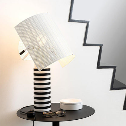 Elegant Monochrome Stripes Contemporary Artistic Table Lamp Modern
