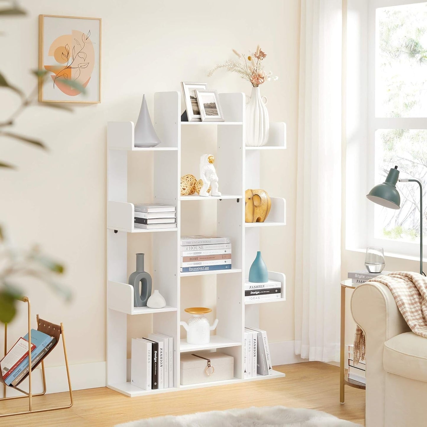 Tree-Shaped Bookcase with 13 Shelves and 5-Tier Freestanding