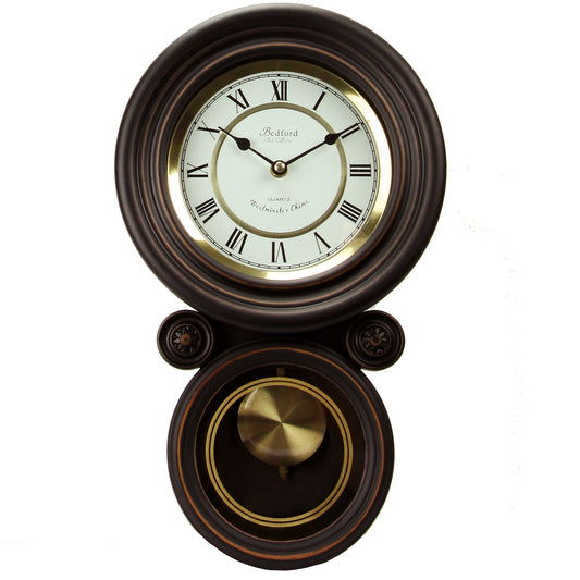 Bedford Clock Collection 16.5 Inch Contemporary Round Wall Clock with