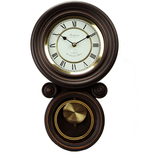 Bedford Clock Collection 16.5 Inch Contemporary Round Wall Clock with