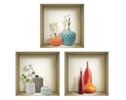 3D Niche Wall Art Decals - Set Of 3 | Easy To Apply, Stunning