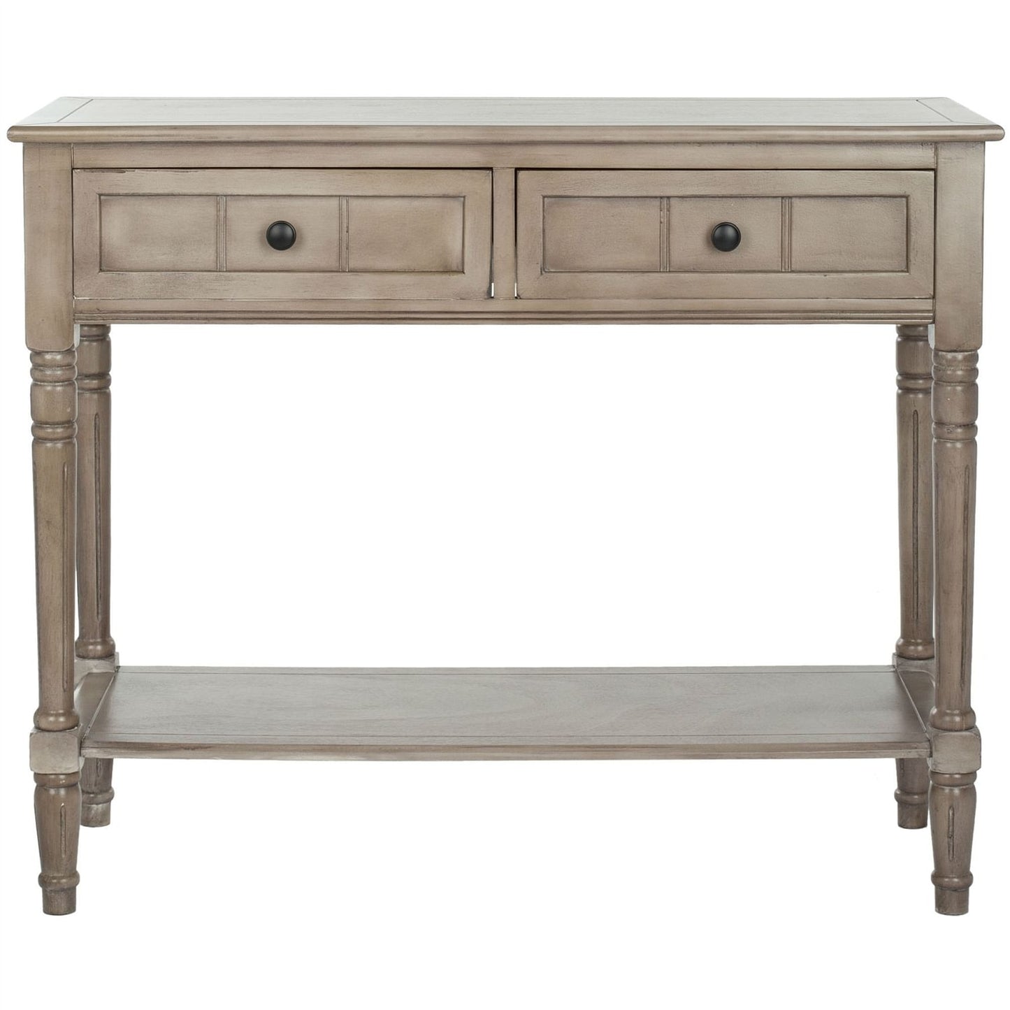 Console Accent Table Traditional Style Sofa Table in Distressed Cream