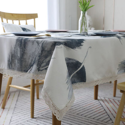 Feather Print Decorative Table Cloth