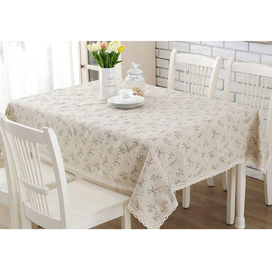 Flower Rectangular Table Cloth Cotton