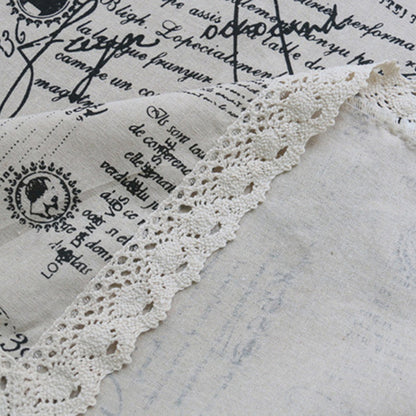 Letter Print Decorative Table Cloth Linen