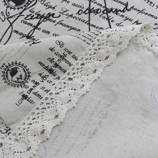 Letter Print Decorative Table Cloth Linen
