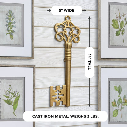 Gold Skeleton Key, 14"