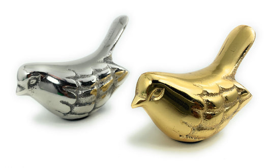 Vibhsa Bird Figurines Symbols of Health & Happiness (Silver Rustic)