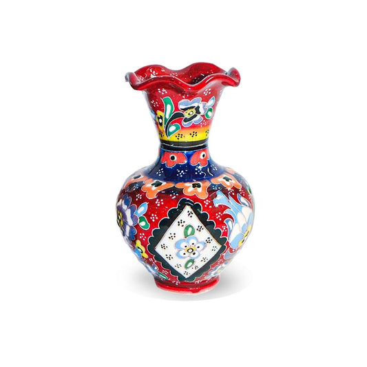 Handmade Ceramic Vase – Iznik, Red Floral – 23cm
