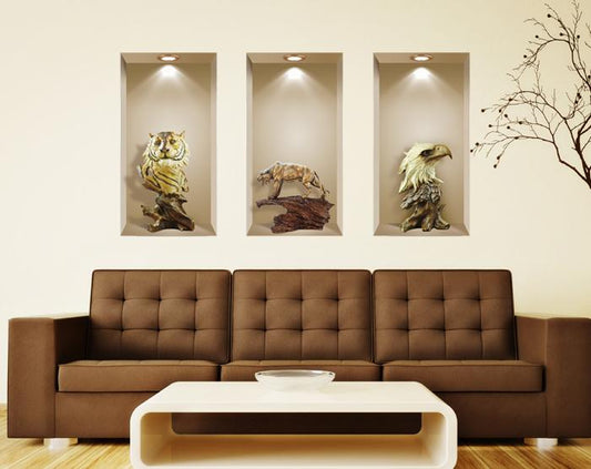 3D Niche Wall Art Decals - Set Of 3 | Easy To Apply, Stunning
