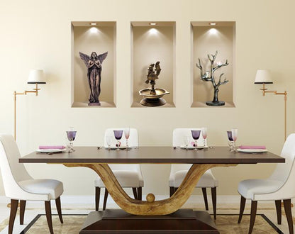 3D Niche Wall Art Decals - Set Of 3 | Easy To Apply, Stunning