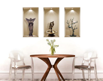 3D Niche Wall Art Decals - Set Of 3 | Easy To Apply, Stunning