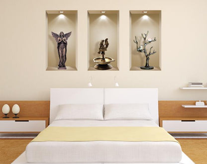3D Niche Wall Art Decals - Set Of 3 | Easy To Apply, Stunning