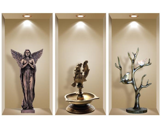 3D Niche Wall Art Decals - Set Of 3 | Easy To Apply, Stunning