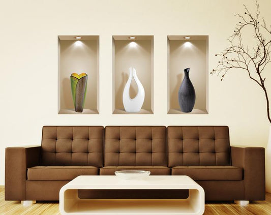 3D Niche Wall Art Decals - Set Of 3 | Easy To Apply, Stunning
