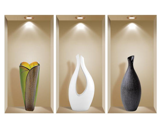 3D Niche Wall Art Decals - Set Of 3 | Easy To Apply, Stunning