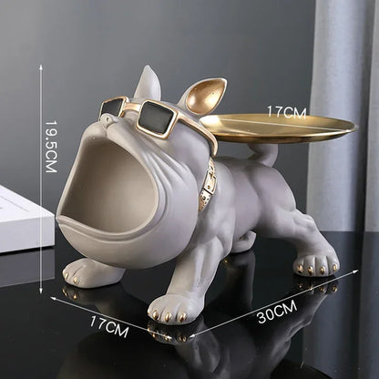 30cm/11.8inch Home Decor Bulldog Figurine Dog Statue Key Storage Box