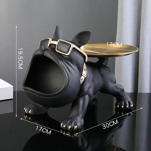 30cm/11.8inch Home Decor Bulldog Figurine Dog Statue Key Storage Box
