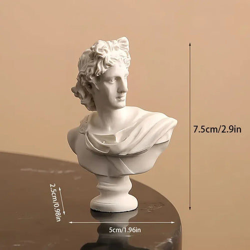 Apollo Bust Greek and Roman Mythology God of Sunlight Resin Head Bust