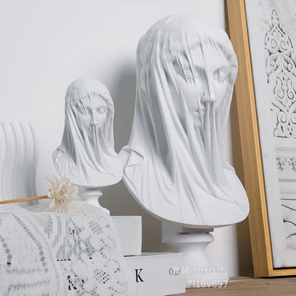 Veiled Lady Bust Greek Goddess Statue Classic Roman Mythology Gifts