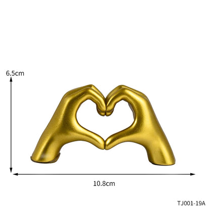 Resin Love Gesture Sculpture Desktop Decoration Sculpture Doll Nordic