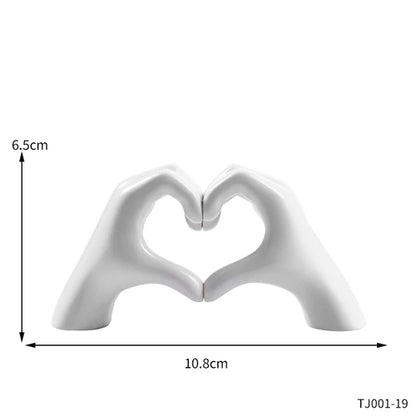 Resin Love Gesture Sculpture Desktop Decoration Sculpture Doll Nordic