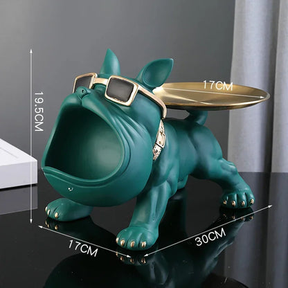 30cm/11.8inch Home Decor Bulldog Figurine Dog Statue Key Storage Box