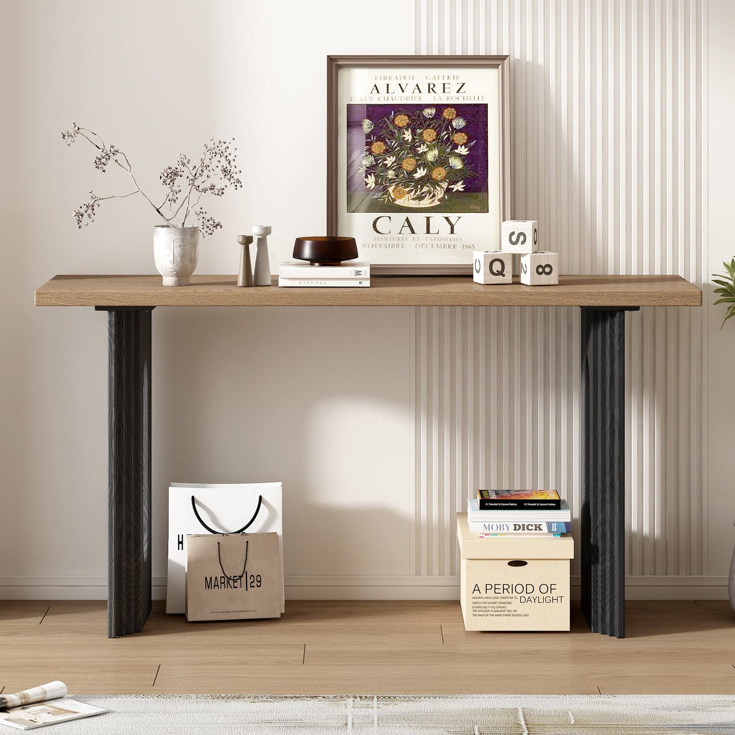 Uniquely Designed Console Table made of Fraxinus Mandschuric Solid