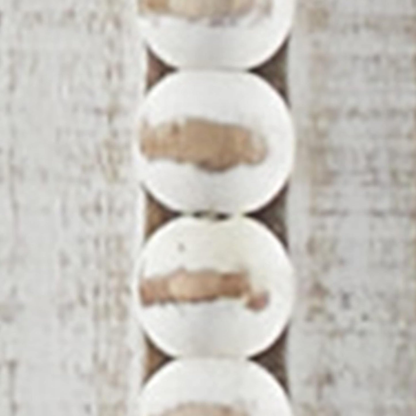 Handcrafted Wooden Beaded Wall Mirror, 28 X 1 X 48, Elegant White